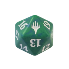 Magic D20 Spindown Dice - Green Planeswalker Symbol